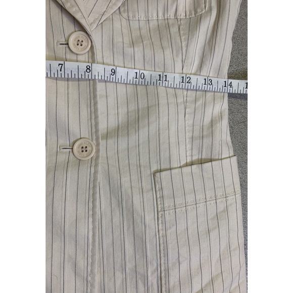 Vtg Anne Klein Blazer Womens Size 2 White w/ Stripes Shoulder Pads Sport Coat - Picture 12 of 14